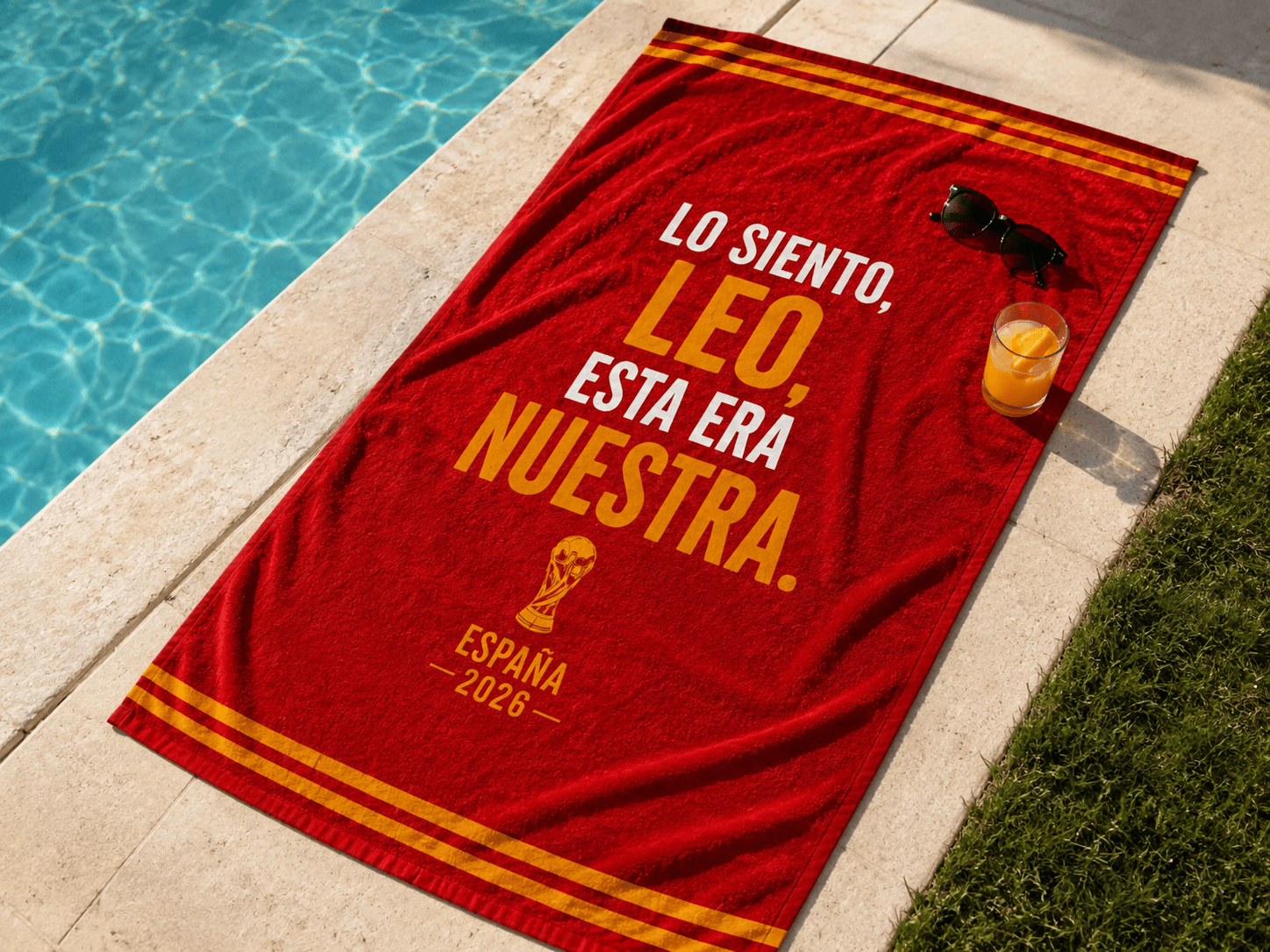 Toalla Lo siento, Leo en uso en la playa
